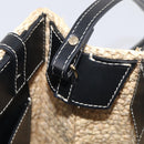Chloe Woody Hand Bag Raffia 2way Beige Gold Tone Auth bs37833A-24