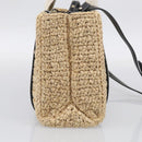 Chloe Woody Hand Bag Raffia 2way Beige Gold Tone Auth bs37833A-4