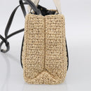 Chloe Woody Hand Bag Raffia 2way Beige Gold Tone Auth bs37833A-5