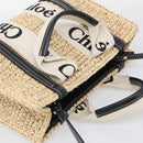 Chloe Woody Hand Bag Raffia 2way Beige Gold Tone Auth bs37833A-6