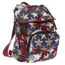 Valentino Backpack Nylon Blue Red Auth bs37834A-1