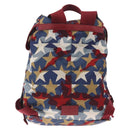 Valentino Backpack Nylon Blue Red Auth bs37834A-3