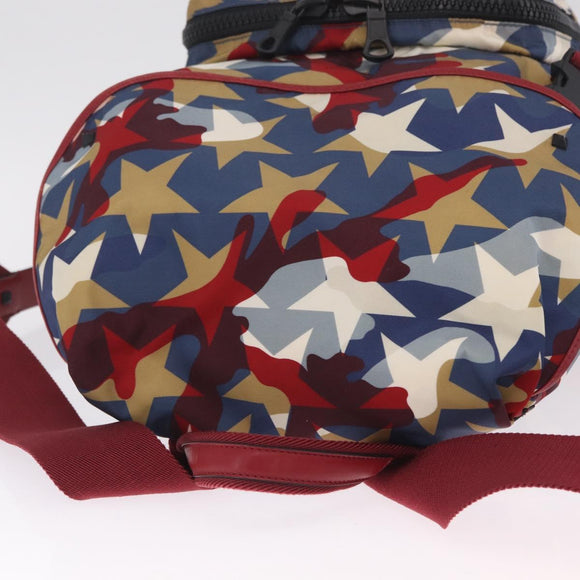 Valentino Backpack Nylon Blue Red Auth bs37834A