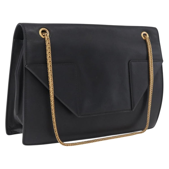Saint Laurent Betty Chain Shoulder Bag Leather Black Gold 314515 Auth bs37835