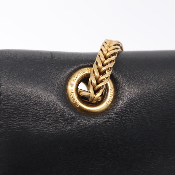Saint Laurent Betty Chain Shoulder Bag Leather Black Gold 314515 Auth bs37835