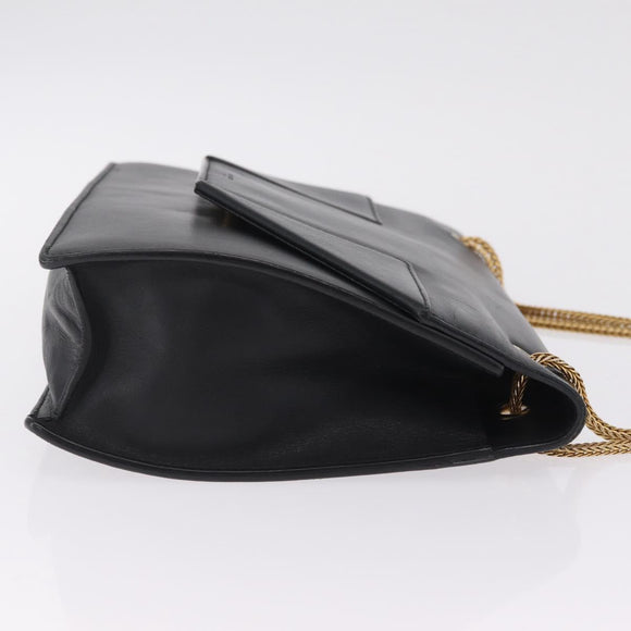 Saint Laurent Betty Chain Shoulder Bag Leather Black Gold 314515 Auth bs37835
