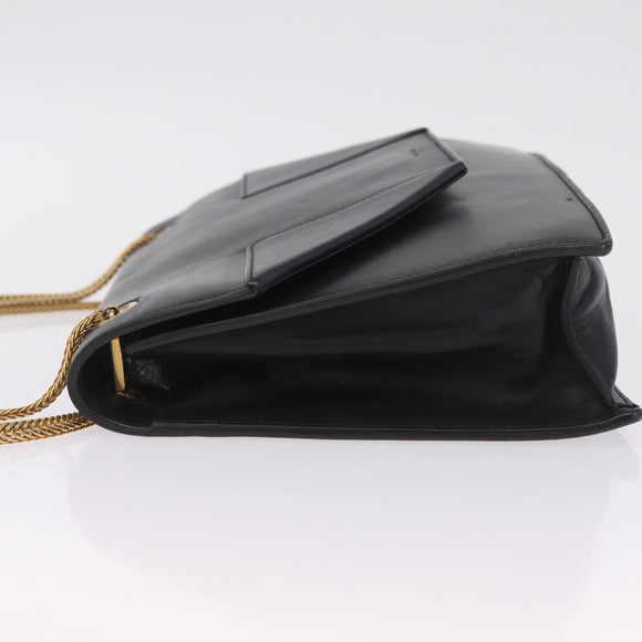 Saint Laurent Betty Chain Shoulder Bag Leather Black Gold 314515 Auth bs37835