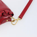 Miu Miu Shoulder Bag Patent Red Gold Tone Auth bs37837-10