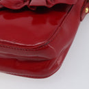 Miu Miu Shoulder Bag Patent Red Gold Tone Auth bs37837-12