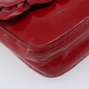 Miu Miu Shoulder Bag Patent Red Gold Tone Auth bs37837-13