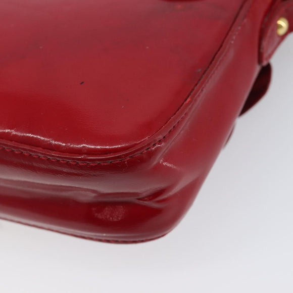 Miu Miu Shoulder Bag Patent Red Gold Tone Auth bs37837