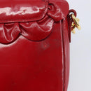 Miu Miu Shoulder Bag Patent Red Gold Tone Auth bs37837-16