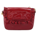 Miu Miu Shoulder Bag Patent Red Gold Tone Auth bs37837-2
