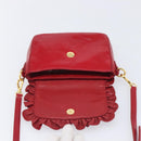 Miu Miu Shoulder Bag Patent Red Gold Tone Auth bs37837-20