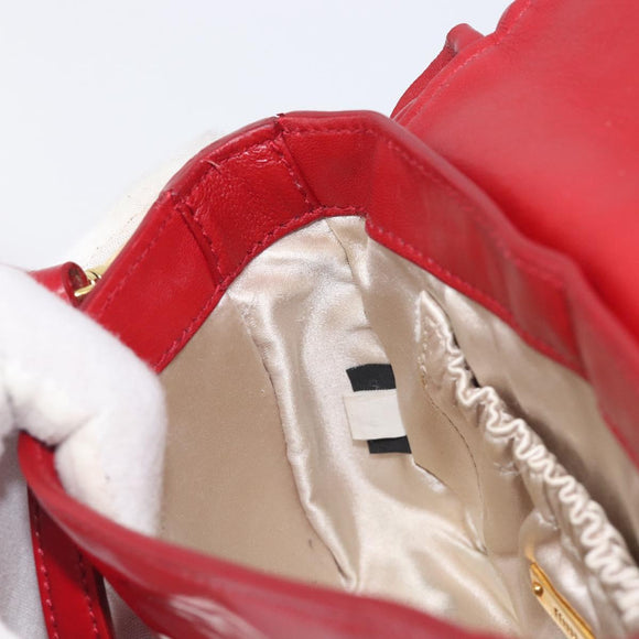 Miu Miu Shoulder Bag Patent Red Gold Tone Auth bs37837