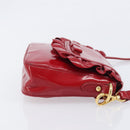 Miu Miu Shoulder Bag Patent Red Gold Tone Auth bs37837-4