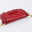 Miu Miu Shoulder Bag Patent Red Gold Tone Auth bs37837-7