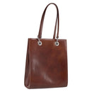 Cartier PANTHERE Tote Bag Patent Brown Silver Auth bs37838-1