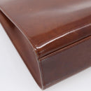 Cartier PANTHERE Tote Bag Patent Brown Silver Auth bs37838-13