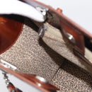Cartier PANTHERE Tote Bag Patent Brown Silver Auth bs37838-17