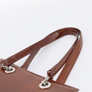 Cartier PANTHERE Tote Bag Patent Brown Silver Auth bs37838-8