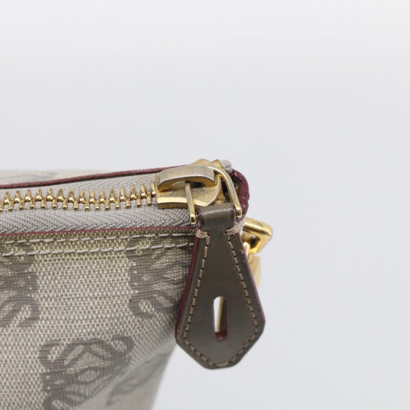 LOEWE Anagram Tote Bag PVC Leather Gray Gold Tone Auth bs37839