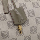 LOEWE Anagram Tote Bag PVC Leather Gray Gold Tone Auth bs37839-17