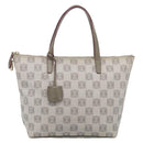 LOEWE Anagram Tote Bag PVC Leather Gray Gold Tone Auth bs37839-2