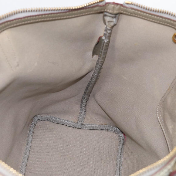 LOEWE Anagram Tote Bag PVC Leather Gray Gold Tone Auth bs37839