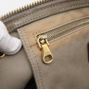 LOEWE Anagram Tote Bag PVC Leather Gray Gold Tone Auth bs37839-23