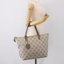 LOEWE Anagram Tote Bag PVC Leather Gray Gold Tone Auth bs37839-26