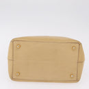 LOEWE Hand Bag Leather Beige Gold Tone Auth bs37840-10