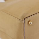 LOEWE Hand Bag Leather Beige Gold Tone Auth bs37840-11