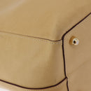 LOEWE Hand Bag Leather Beige Gold Tone Auth bs37840-13