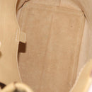 LOEWE Hand Bag Leather Beige Gold Tone Auth bs37840-17