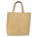 LOEWE Hand Bag Leather Beige Gold Tone Auth bs37840-2