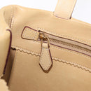 LOEWE Hand Bag Leather Beige Gold Tone Auth bs37840-20