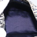FENDI Zucchino Canvas Mamma Baguette Shoulder Bag Navy Silver Auth bs37841A-18