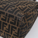 FENDI Zucca Canvas Tote Bag Black Silver Auth bs37842-12