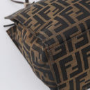 FENDI Zucca Canvas Tote Bag Black Silver Auth bs37842-13