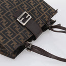 FENDI Zucca Canvas Tote Bag Black Silver Auth bs37842-6