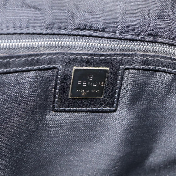 FENDI Zucca Canvas Tote Bag Black Silver Auth bs37843