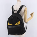 FENDI Monster Backpack Nylon Black Silver 7VZ012 Auth bs37844-28