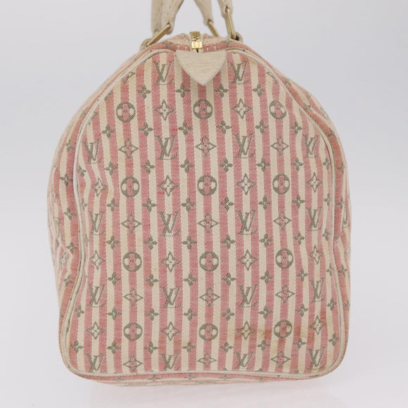 LOUIS VUITTON Monogram Mini Lin Croisette Speedy 30 Bag Pink M95501 Auth bs37848A