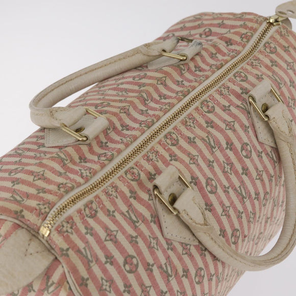 LOUIS VUITTON Monogram Mini Lin Croisette Speedy 30 Bag Pink M95501 Auth bs37848A