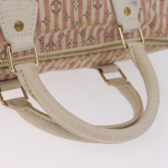 LOUIS VUITTON Monogram Mini Lin Croisette Speedy 30 Bag Pink M95501 Auth bs37848A
