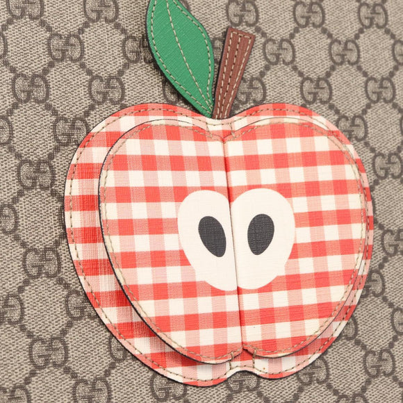 GUCCI GG Supreme Childrens Apple Hand Bag PVC Beige 648797 Auth bs37851
