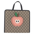 GUCCI GG Supreme Childrens Apple Hand Bag PVC Beige 648797 Auth bs37851-2