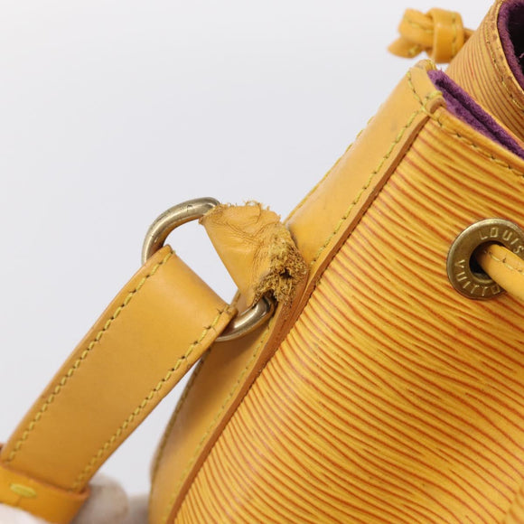 LOUIS VUITTON Epi Petit Noe Shoulder Bag Tassili Yellow M44109 LV Auth bs37856