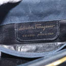 Salvatore Ferragamo Vala Shoulder Bag Suede Navy Gold Tone Auth bs37861-15